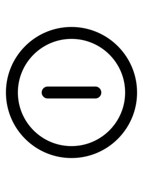 Beyaz arkaplanda eksi satır simgesi.