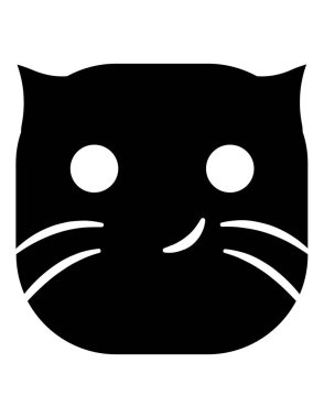 kedi emoji yassı ikon vektör çizimi