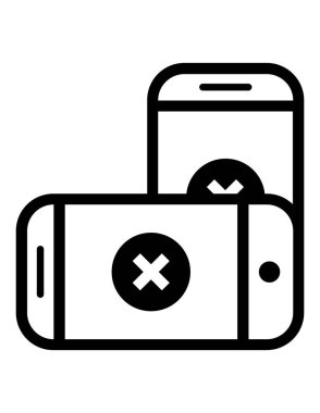 iki akıllı telefon simgesi vektör illüstrasyonu