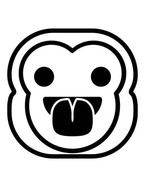 maymun düz ikon vektör çizimi