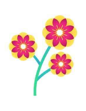 Sakura çiçeği düz ikon vektör çizimi