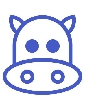 hayvan yassı ikon vektör illüstrasyonu