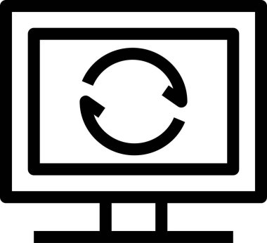 Düz ekran vektör resimlemesini izle