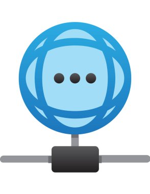 Mavi ve beyaz bir ikonun vektör illüstrasyonu