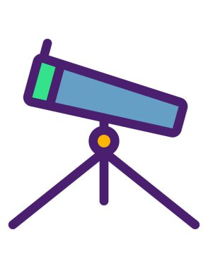 Teleskop vektör simgesi. astronomi bilimi ve teknoloji teması.
