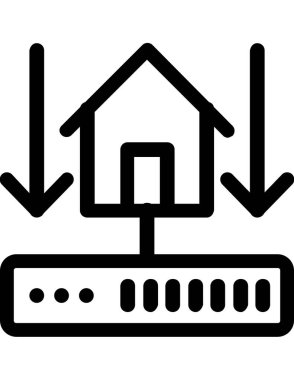 sunucu depolama düz ikon vektör çizimi