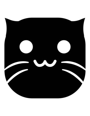 kedi emoji yassı ikon vektör çizimi