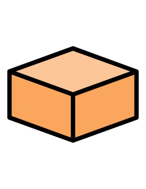 Beyaz arkaplan üzerinde kutu simgesi. vektör illüstrasyonu