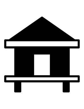 Otel düz vektör simgesi