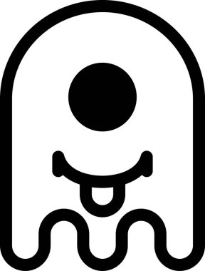 hayalet emoji düz ikon vektör çizimi