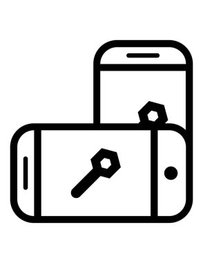 iki akıllı telefon simgesi vektör illüstrasyonu