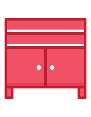 mobilya yassı ikon vektör illüstrasyonu