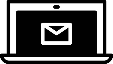 dizüstü bilgisayar düz ikon vektör çizimi