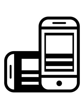 iki akıllı telefon simgesi vektör illüstrasyonu