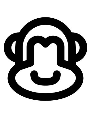 maymun düz ikon vektör çizimi