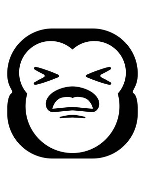 maymun düz ikon vektör çizimi