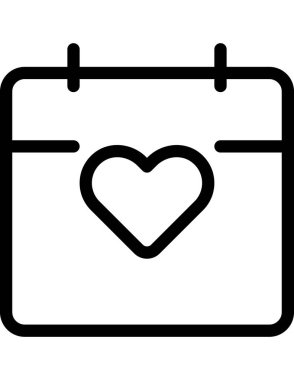 Aşk ve romantizm çizgi vektör simgesi.