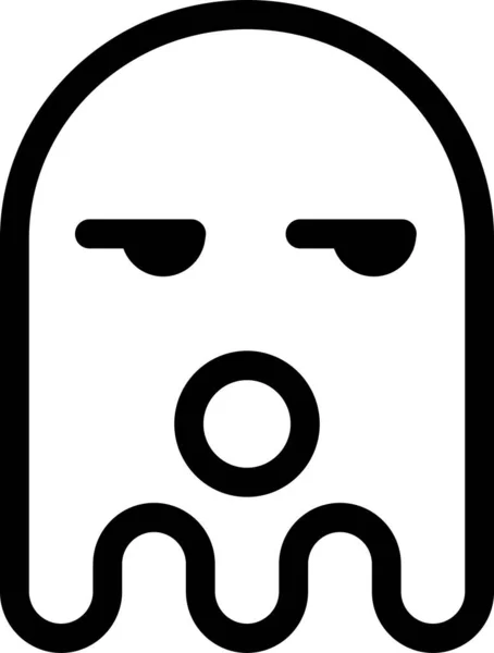 Fantasma Emoji Plano Icono Vector Ilustración — Vector de stock