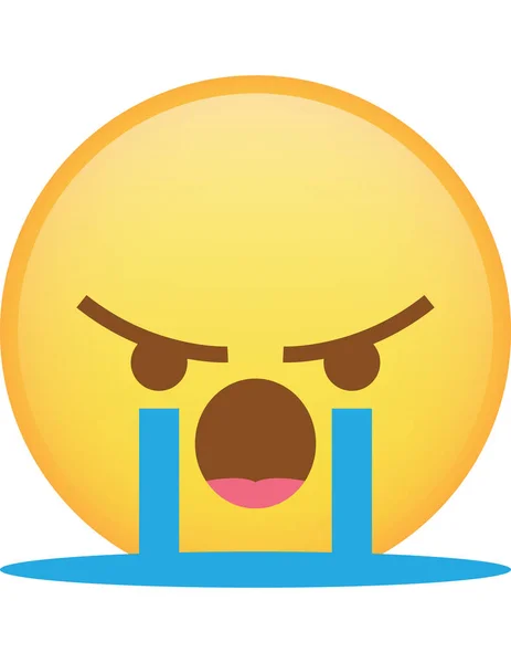 Enojado Reaccionar Emoji Icono Vector Ilustración — Archivo Imágenes Vectoriales