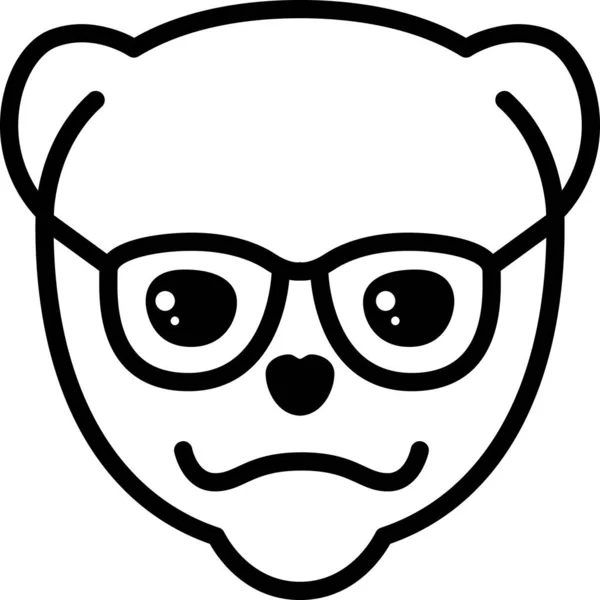 Perro Emoji Plano Icono Vector Ilustración — Archivo Imágenes Vectoriales