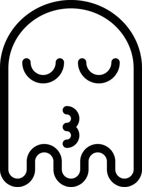 Fantasma Emoji Icona Piatta Vettoriale Illustrazione — Vettoriale Stock