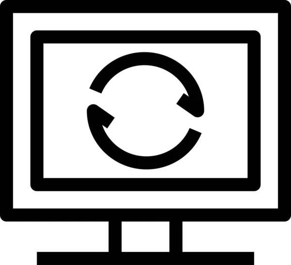 Monitor Ploché Ikony Ikony Vektoru Obrazovky — Stockový vektor