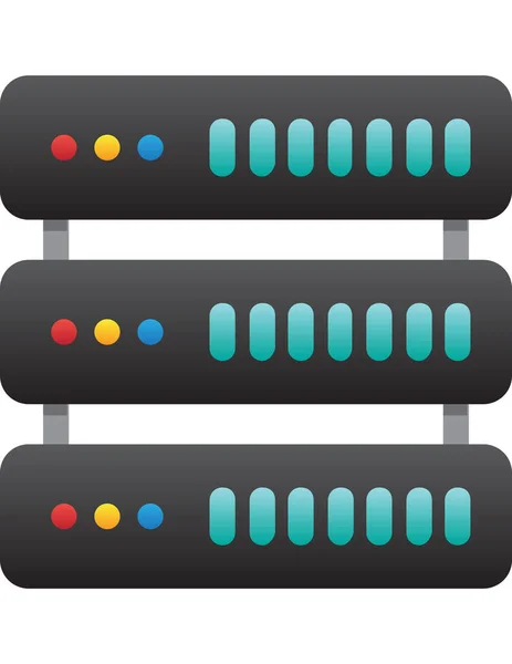 Server Storage Flat Icon Vektor Illustration — Stockvektor
