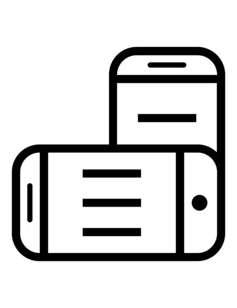 Deux Smartphones Icône Vectoriel Illustration — Image vectorielle