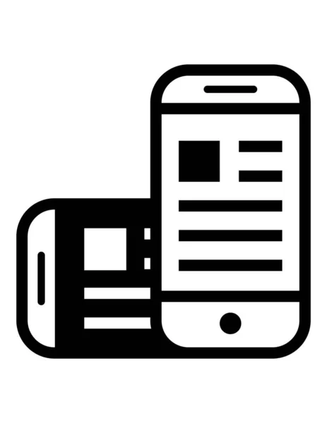 Dos Smartphones Icono Vector Ilustración — Archivo Imágenes Vectoriales