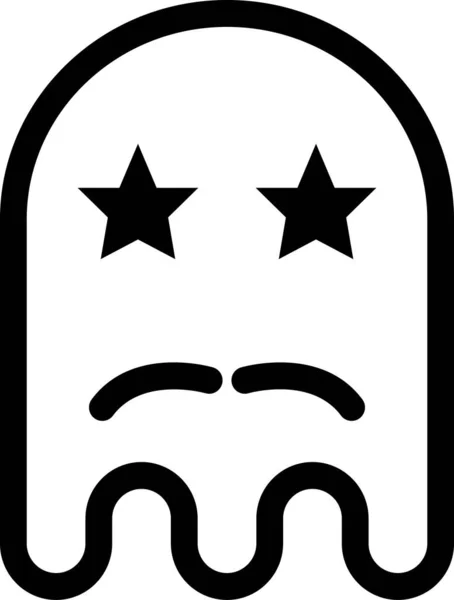 Geist Emoji Flache Symbol Vektor Illustration — Stockvektor