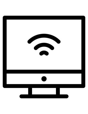 Bilgisayar vektör simgesi. biçim iki renkli düz sembol, siyah ve beyaz renkler, yuvarlak açılar, gri arkaplan