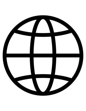 küresel ağ vektör simgesi. biçim iki renkli düz sembol, koyu gri ve beyaz renkler, yuvarlak açılardır,