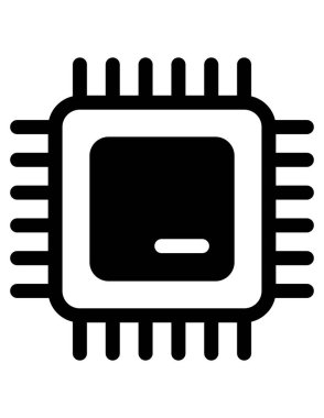 Devre kartı simgesi. Vektör illüstrasyon biçimi bazı renk sürümlerinde düz ikonik semboldür.