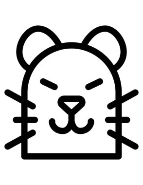 hayvan yassı ikon vektör illüstrasyonu