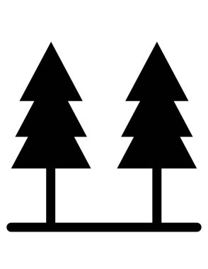 Beyaz arkaplanda ağaç simgesi