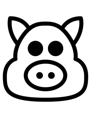 hayvan yassı ikon vektör illüstrasyonu