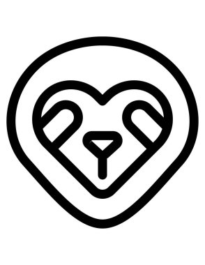 hayvan yassı ikon vektör illüstrasyonu