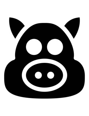 hayvan yassı ikon vektör illüstrasyonu