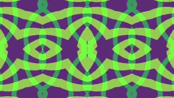 绿色紫色背景，曲折的对称性循环 — 图库视频影像