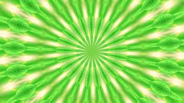 多くの小さい要素 2 から成っている緑色の回転の抽象的な背景 — ストック動画