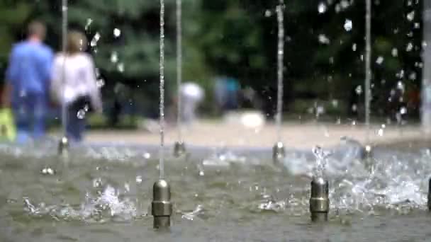 Spray niewielką fontanną. — Wideo stockowe