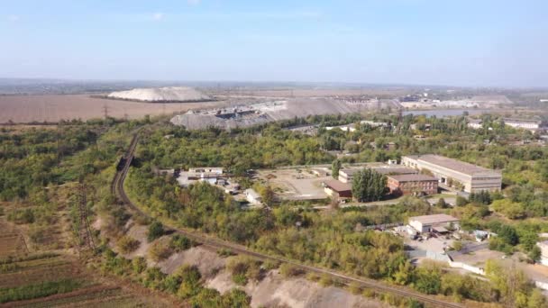 Zona Industriale Vista Volo Uccello Officina Lavorazione Delle Scorie Metallurgiche — Video Stock