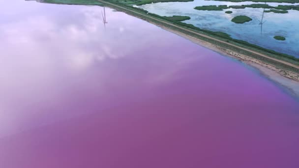 Lago Lemuria Lago Rosa Lago Región Kherson Ucrania Tiene Agua — Vídeos de Stock