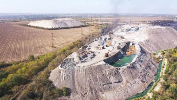 Escória Metalúrgica Armazenamento Resíduos Produção Metalúrgica Produção Metal Vista Aérea — Vídeo de Stock