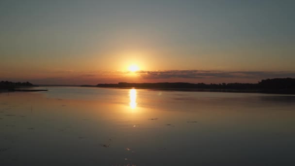 Picturesque Sunset River Dnieper River Ukraine — Stock Video