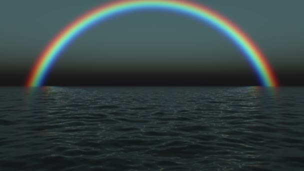 Himmel Hintergrund mit Regenbogen . — Stockvideo