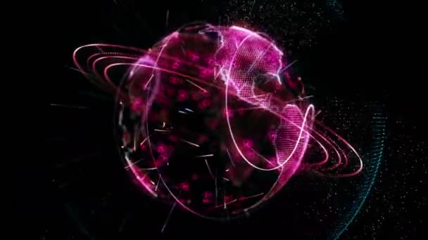 动画的星球旋转红色 — 图库视频影像