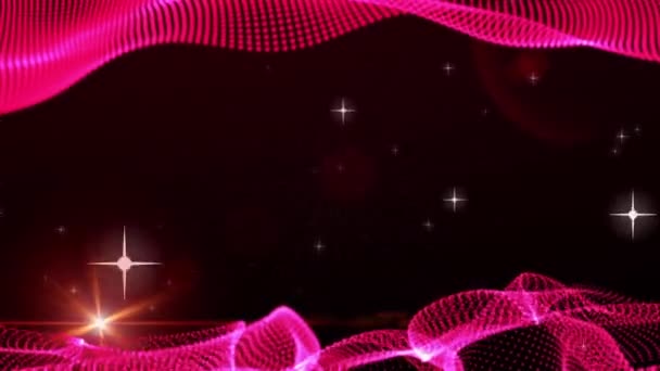 Frame Motion Graphic Elements red. graphic wave. the shape are particles. bg — Stock Video