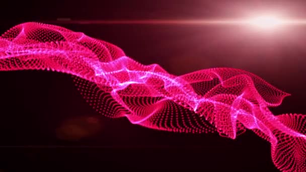 Elementos gráficos de movimento vermelho. onda gráfica. a forma são partículas — Vídeo de Stock