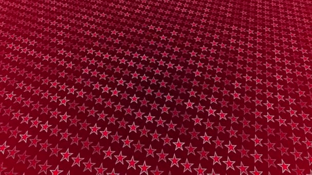 Fundo vermelho animado. girar estrelas dispostas em série — Vídeo de Stock